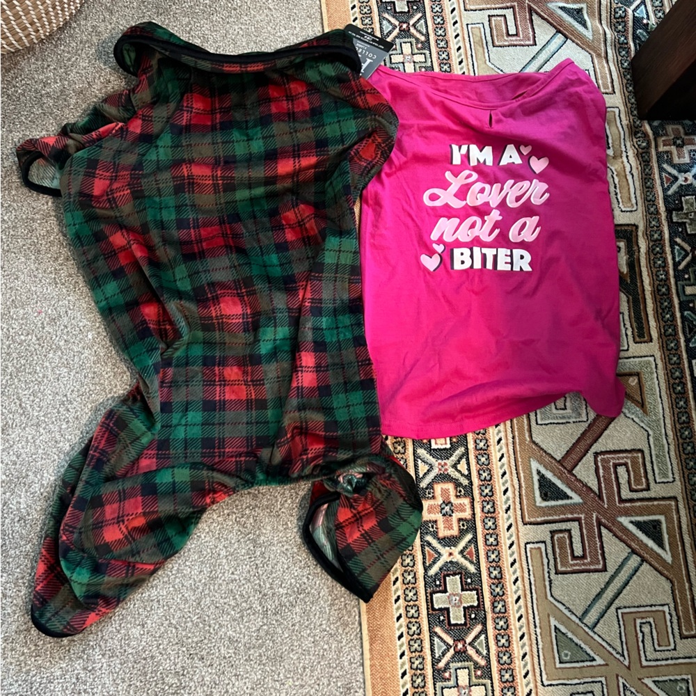 Bundle of Size XL dog PJs and Tshirt